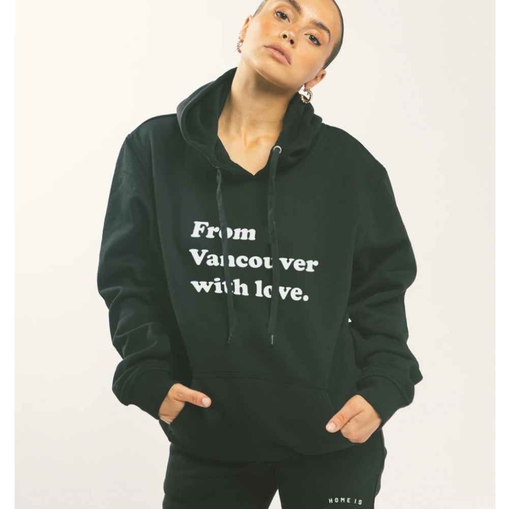 Vancouver Love Black Hoodie Sweater